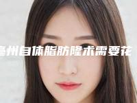 亳州自体脂肪隆术需要花多少