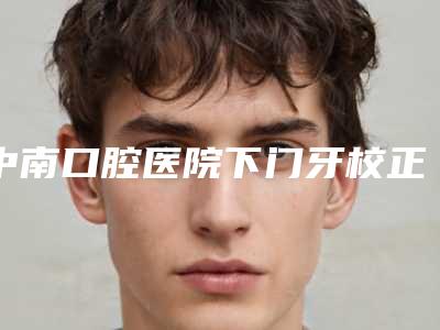 中南口腔医院下门牙校正多少钱-中南口腔医院收费标准信息