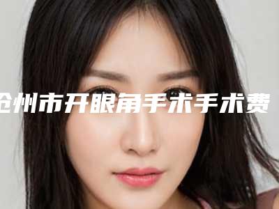 沧州市开眼角手术手术费用表明细及案例抢先看-沧州市开眼角手术手术价格行情