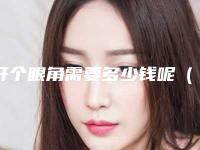 开个眼角需要多少钱呢(开个眼角大概需要多少钱)