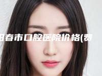 阳春市口腔医院价格(费用)清单钜惠出炉