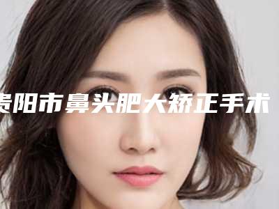 贵阳市鼻头肥大矫正手术医生排行争夺榜前三桂冠-贵阳市鼻头肥大矫正手术整形医生